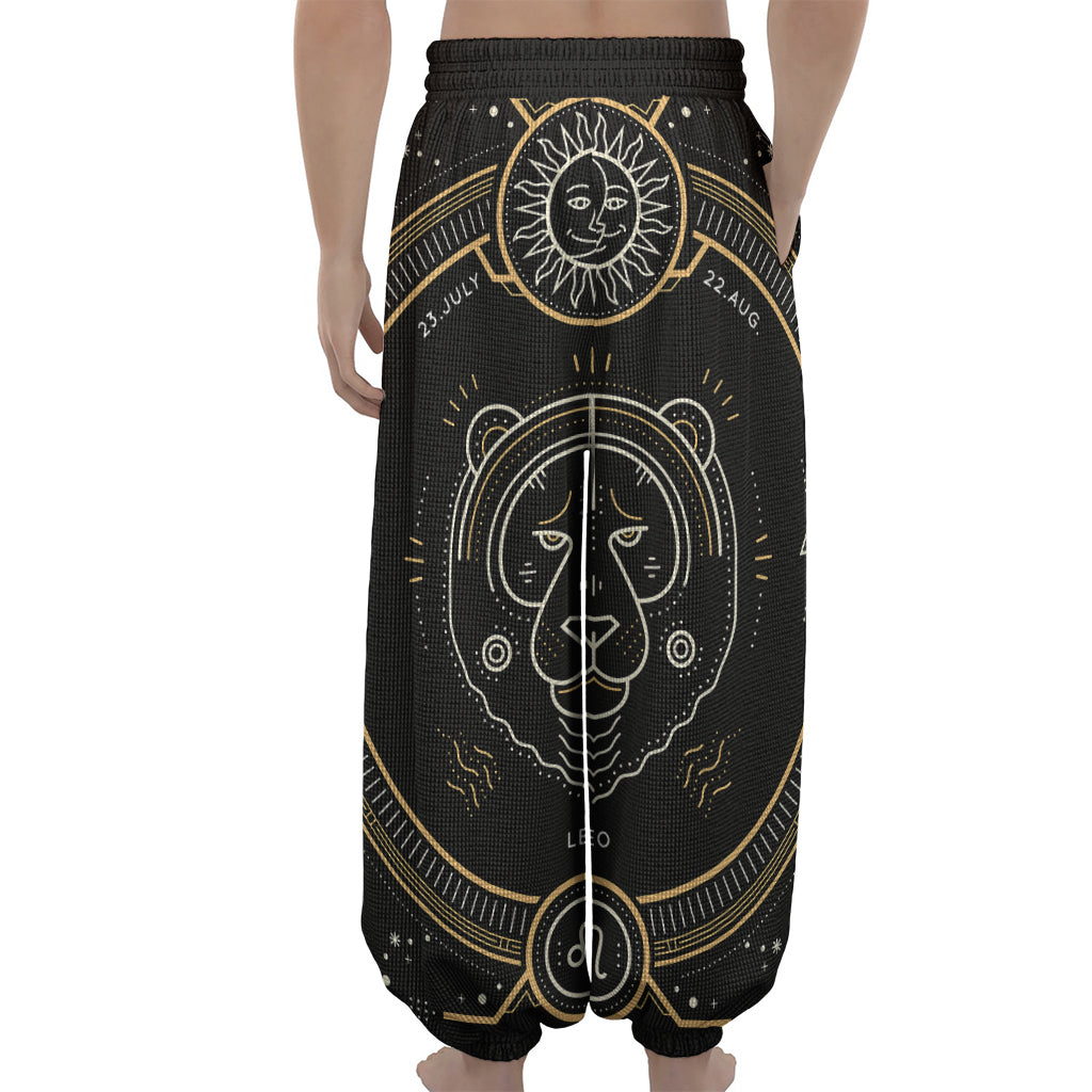 Vintage Leo Zodiac Sign Print Lantern Pants