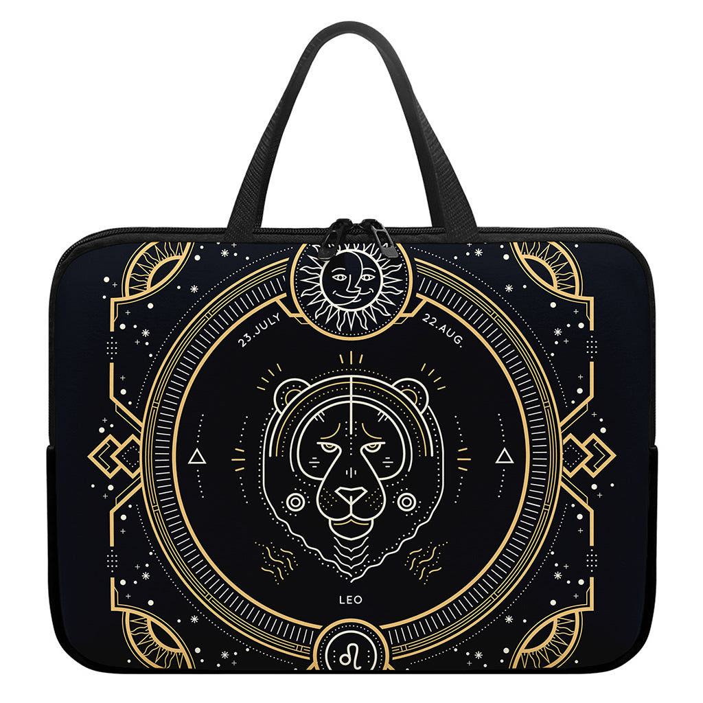 Vintage Leo Zodiac Sign Print Laptop Sleeve With Handle