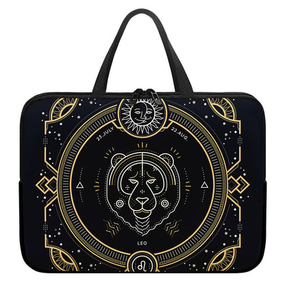 Vintage Leo Zodiac Sign Print Laptop Sleeve With Handle