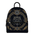 Vintage Leo Zodiac Sign Print Leather Backpack