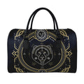 Vintage Leo Zodiac Sign Print Leather Duffel Bag