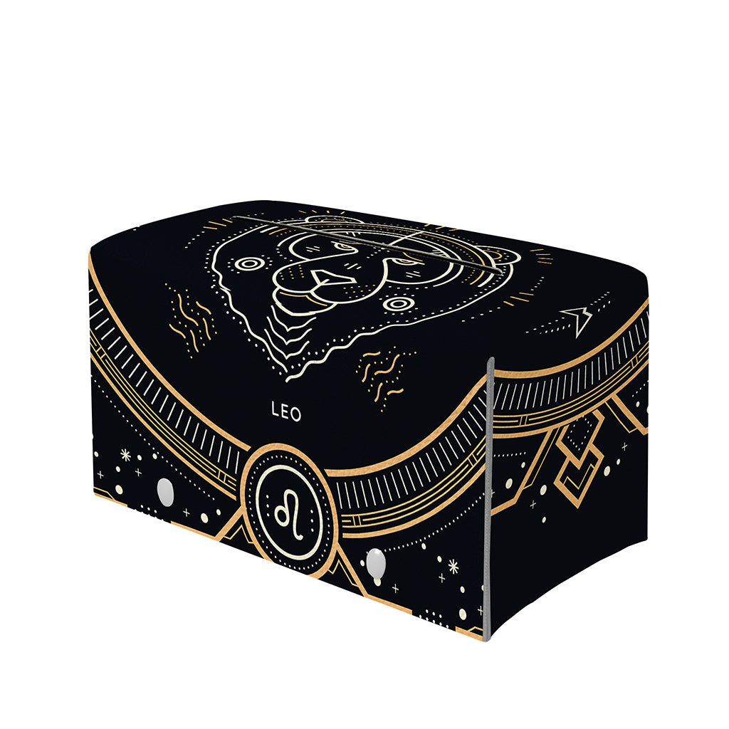 Vintage Leo Zodiac Sign Print Leather Tissue Box Cover