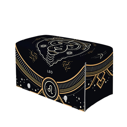 Vintage Leo Zodiac Sign Print Leather Tissue Box Cover