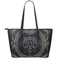 Vintage Leo Zodiac Sign Print Leather Tote Bag With Zipper