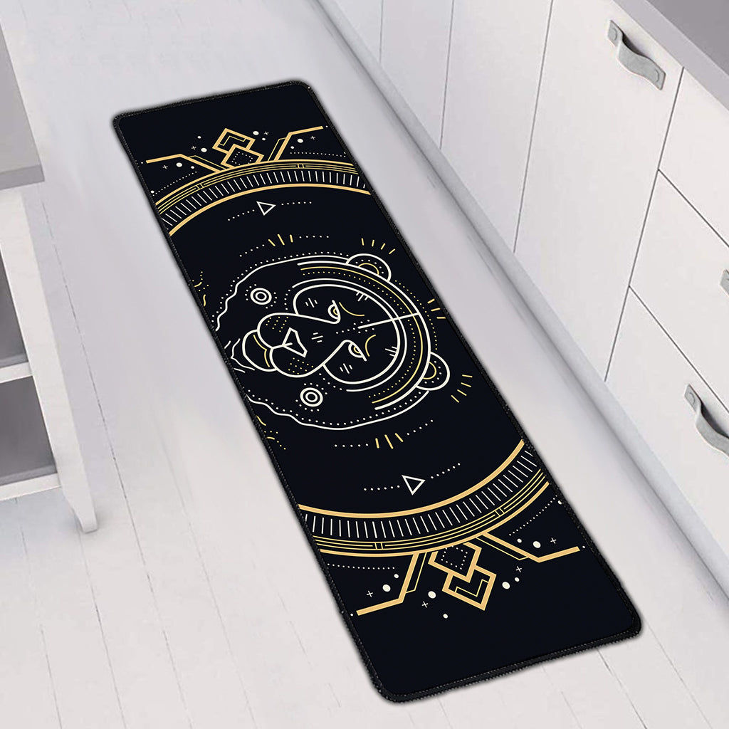 Vintage Leo Zodiac Sign Print Long Kitchen Mat