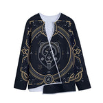 Vintage Leo Zodiac Sign Print Long Sleeve Short Coat