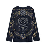 Vintage Leo Zodiac Sign Print Long Sleeve Short Coat