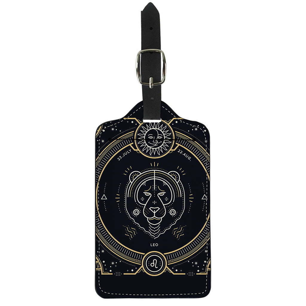 Vintage Leo Zodiac Sign Print Luggage Tag