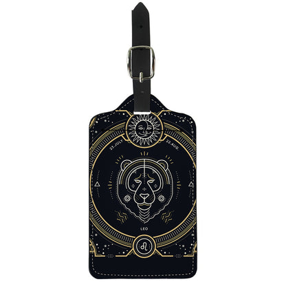 Vintage Leo Zodiac Sign Print Luggage Tag