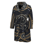 Vintage Leo Zodiac Sign Print Men's Bathrobe