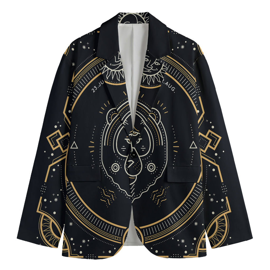 Vintage Leo Zodiac Sign Print Men's Blazer