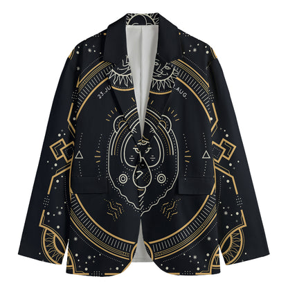 Vintage Leo Zodiac Sign Print Men's Blazer