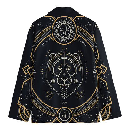 Vintage Leo Zodiac Sign Print Men's Blazer