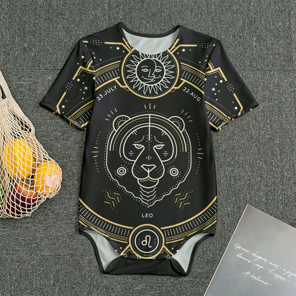 Vintage Leo Zodiac Sign Print Men's Bodysuit