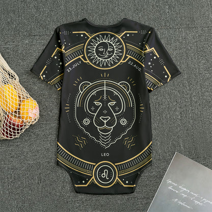 Vintage Leo Zodiac Sign Print Men's Bodysuit