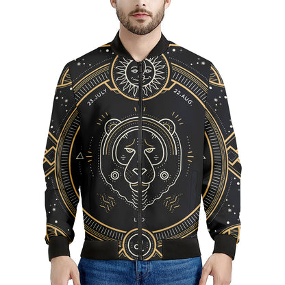 Vintage Leo Zodiac Sign Print Men's Bomber Jacket