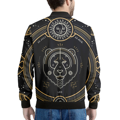 Vintage Leo Zodiac Sign Print Men's Bomber Jacket