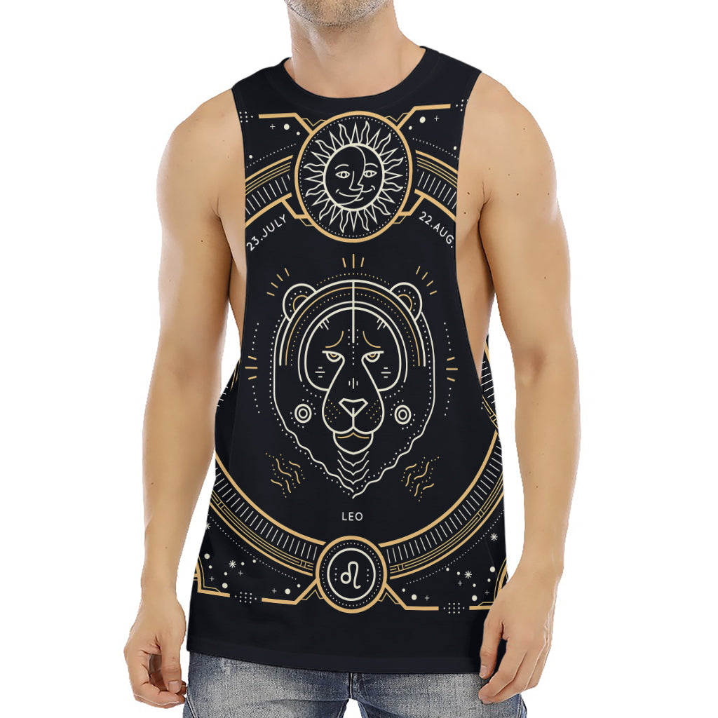 Vintage Leo Zodiac Sign Print Men's Muscle Tank Top