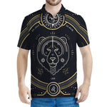 Vintage Leo Zodiac Sign Print Men's Polo Shirt