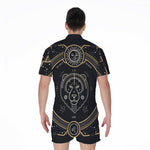 Vintage Leo Zodiac Sign Print Men's Rompers