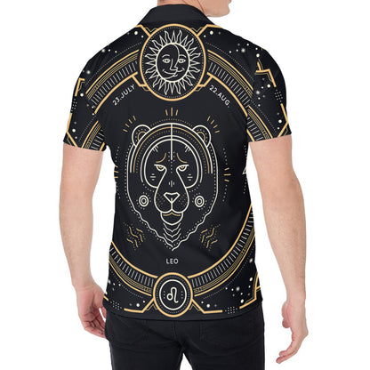 Vintage Leo Zodiac Sign Print Men's Shirt