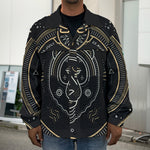 Vintage Leo Zodiac Sign Print Men's Shirt Jacket