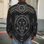 Vintage Leo Zodiac Sign Print Men's Shirt Jacket