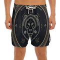 Vintage Leo Zodiac Sign Print Men's Split Running Shorts
