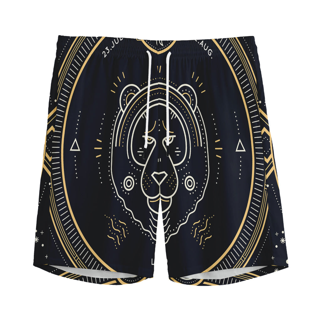 Vintage Leo Zodiac Sign Print Men's Sports Shorts