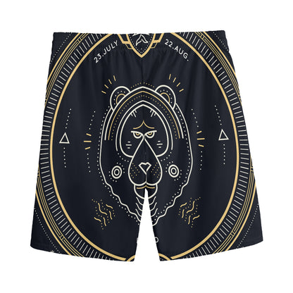 Vintage Leo Zodiac Sign Print Men's Sports Shorts