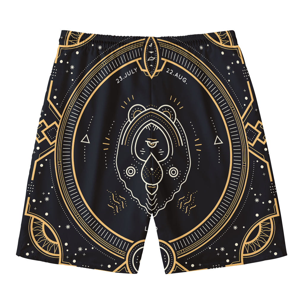 Vintage Leo Zodiac Sign Print Men's Swim Trunks