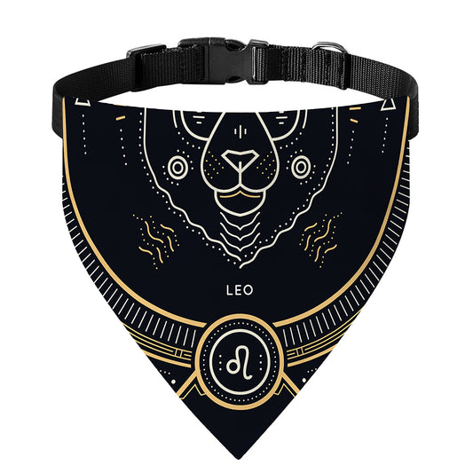 Vintage Leo Zodiac Sign Print Over The Collar Dog Bandana