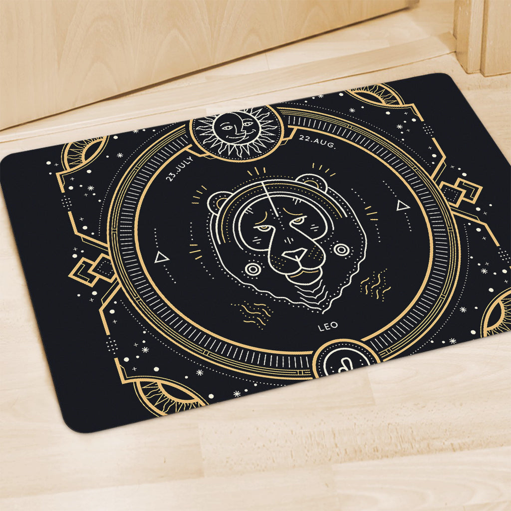 Vintage Leo Zodiac Sign Print Polyester Doormat
