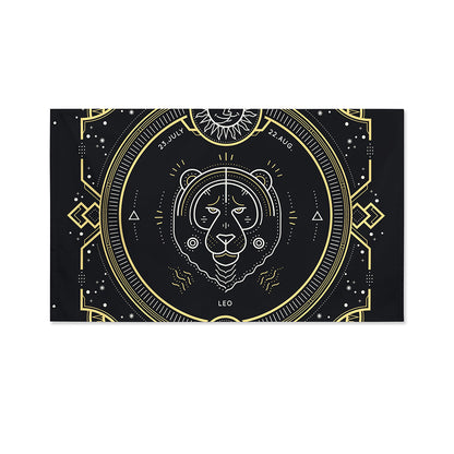 Vintage Leo Zodiac Sign Print Polyester Flag