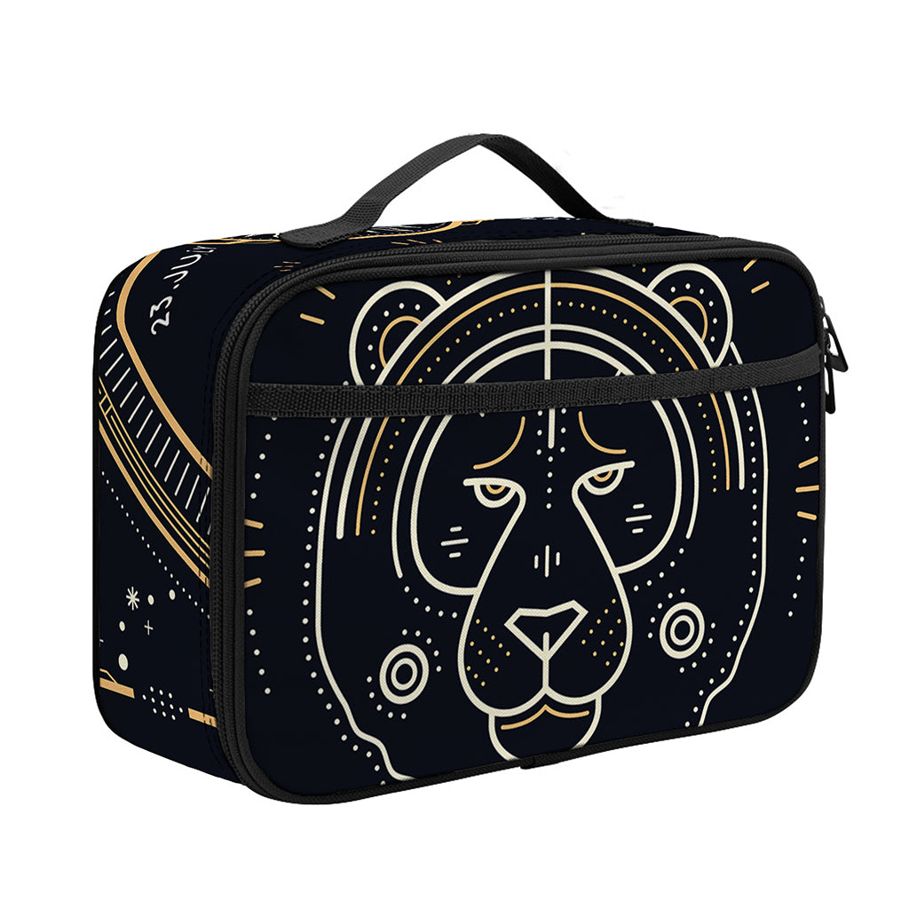 Vintage Leo Zodiac Sign Print Portable Lunch Bag