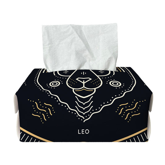 Vintage Leo Zodiac Sign Print Rectangle Tissue Box Cover