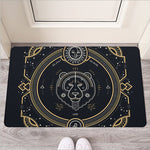 Vintage Leo Zodiac Sign Print Rubber Doormat