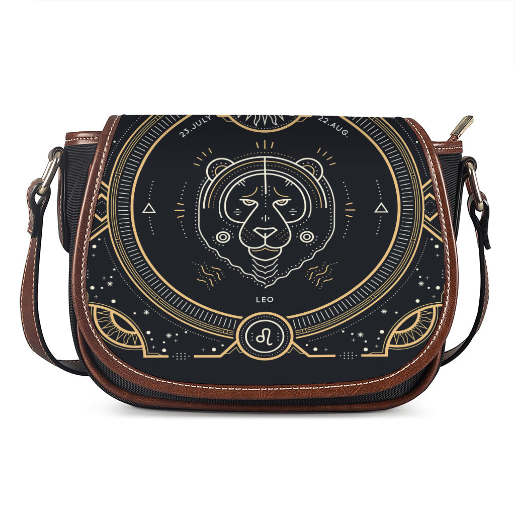 Vintage Leo Zodiac Sign Print Saddle Bag