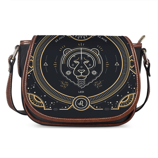 Vintage Leo Zodiac Sign Print Saddle Bag