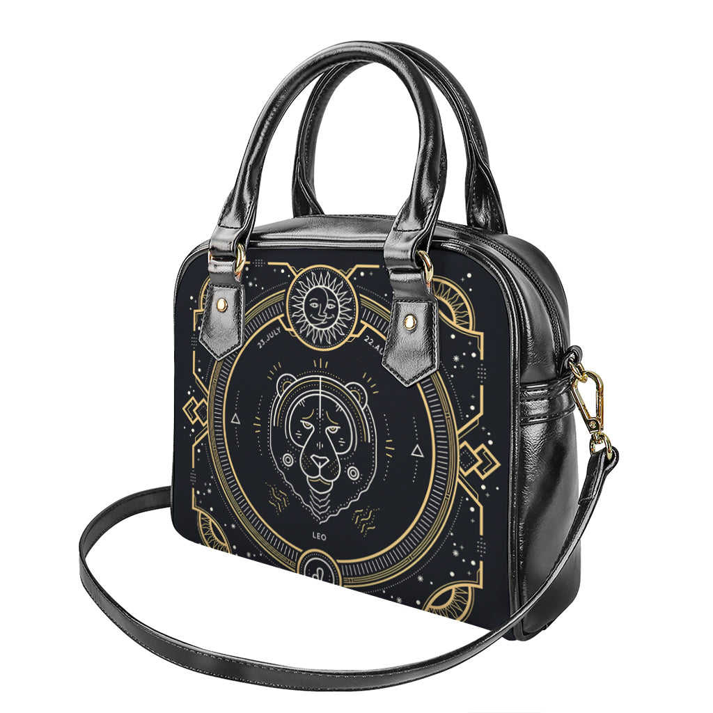 Vintage Leo Zodiac Sign Print Shoulder Handbag