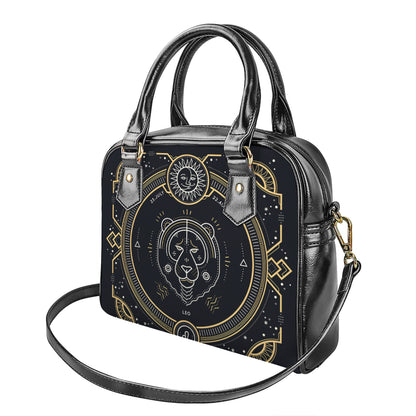 Vintage Leo Zodiac Sign Print Shoulder Handbag
