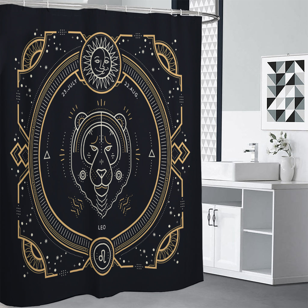 Vintage Leo Zodiac Sign Print Shower Curtain
