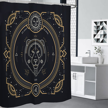 Vintage Leo Zodiac Sign Print Shower Curtain