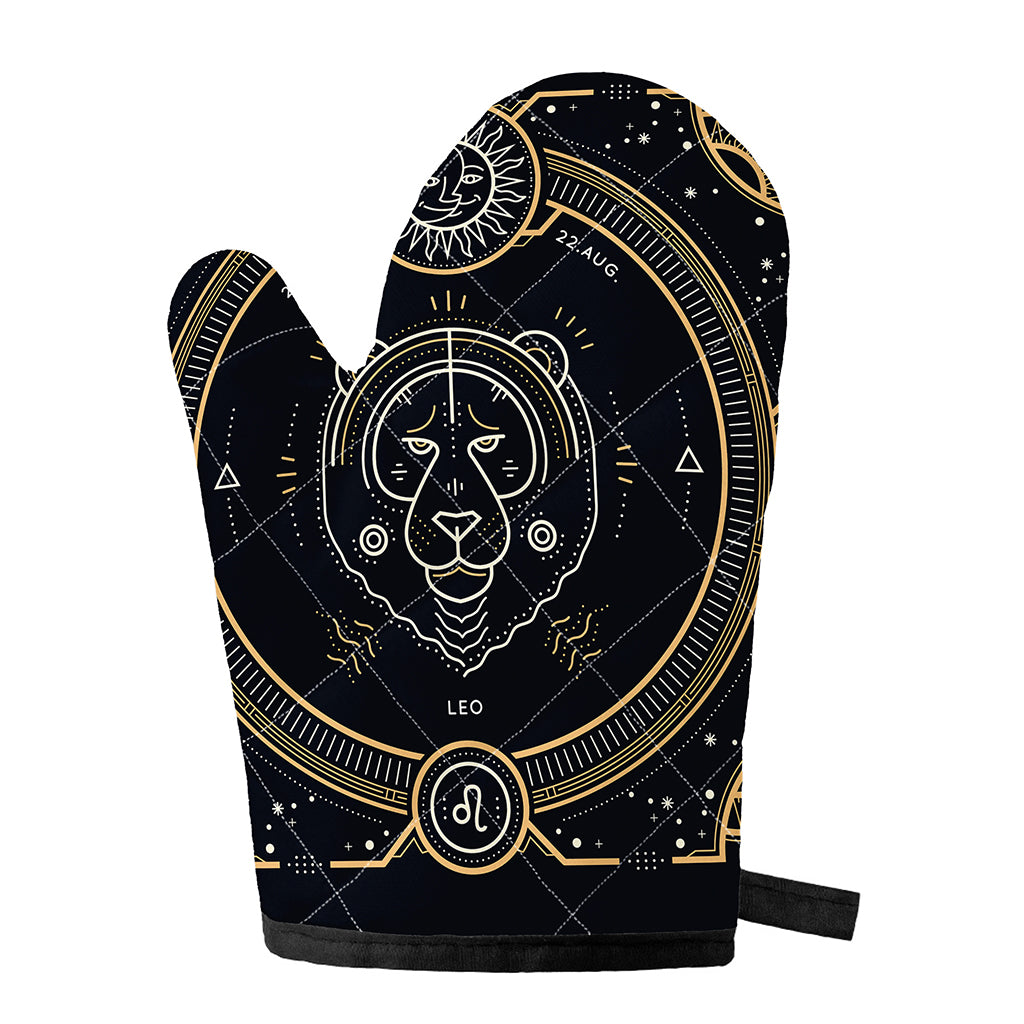 Vintage Leo Zodiac Sign Print Single Oven Mitt