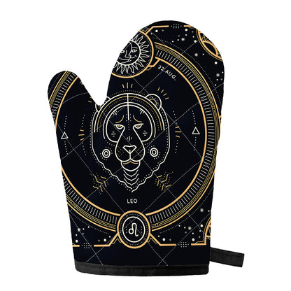 Vintage Leo Zodiac Sign Print Single Oven Mitt