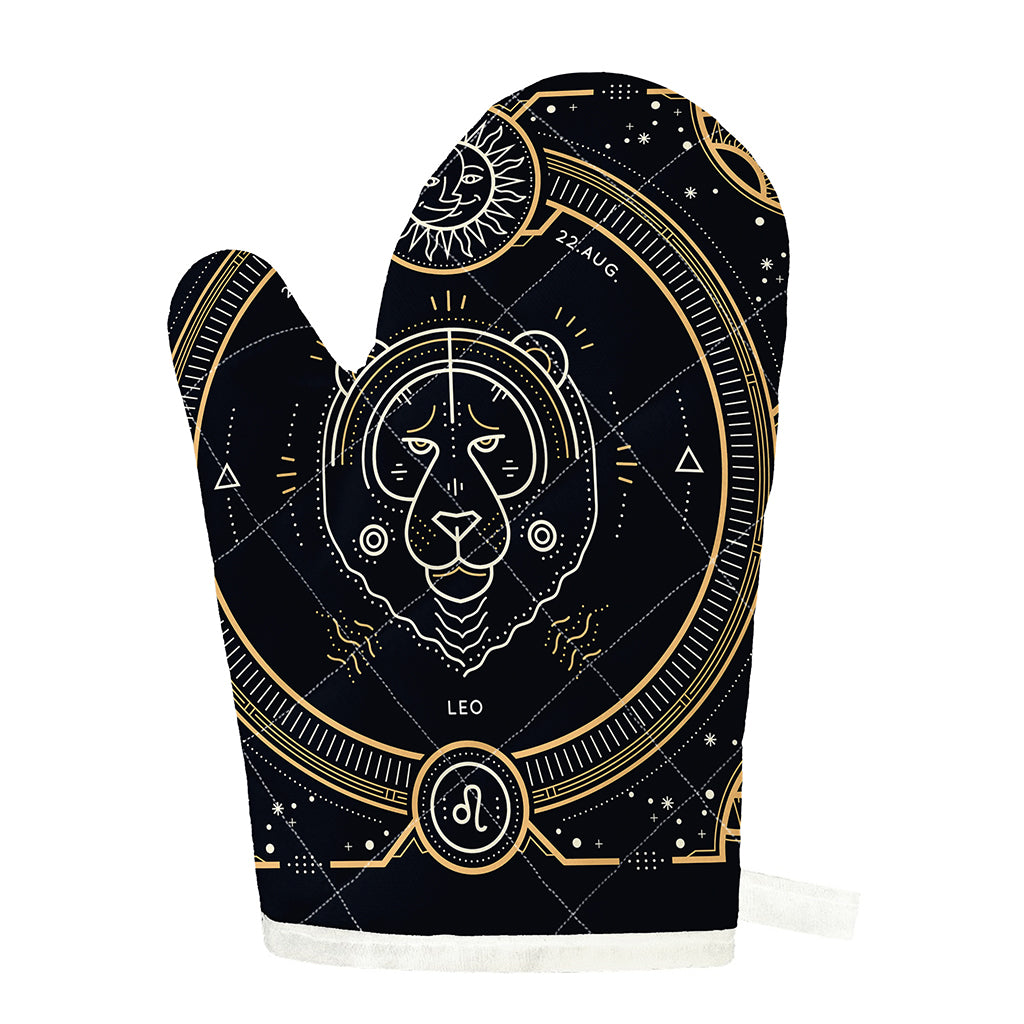 Vintage Leo Zodiac Sign Print Single Oven Mitt
