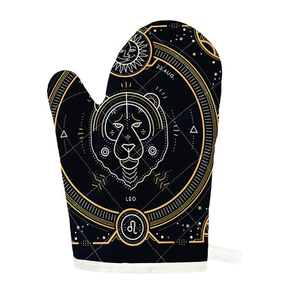 Vintage Leo Zodiac Sign Print Single Oven Mitt