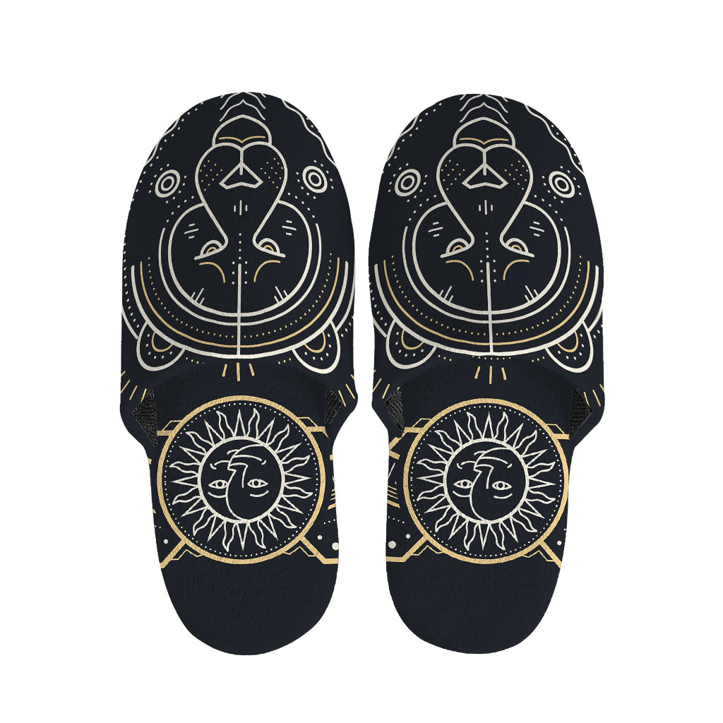 Vintage Leo Zodiac Sign Print Slippers