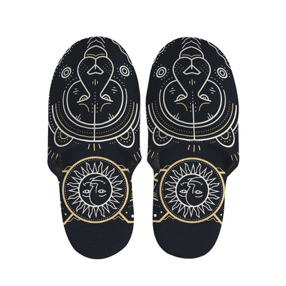 Vintage Leo Zodiac Sign Print Slippers