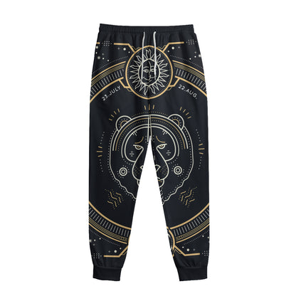 Vintage Leo Zodiac Sign Print Sweatpants